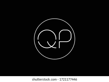 Initial Monogram Letter Q P Logo Design Vector Template. QP Letter Logo Design