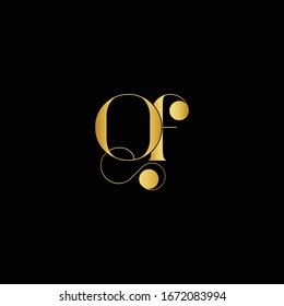 Initial Monogram Letter QF Logo Design Vector Template.Gold Letter QF Letter Logo Design
