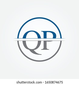 Plantilla de vectores de diseño del logotipo QP de la carta monograma inicial. Diseño de logotipo de carta QP