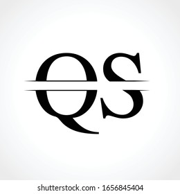 Initial Monogram Letter QS Logo Design Vector Template. Black Letter QS Letter Logo Design