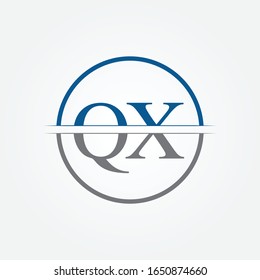 Initial Monogram Letter QX Logo Design Vector Template. QX Letter Logo Design
