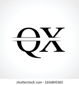 Initial Monogram Letter QX Logo Design Vector Template. Black Letter QX Letter Logo Design