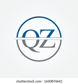 Initial Monogram Letter QZ Logo Design Vector Template. QZ Letter Logo Design