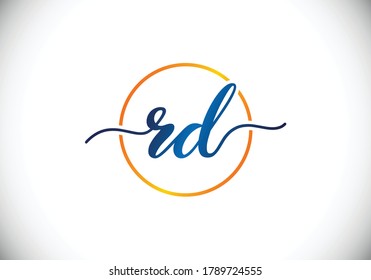 Initial Monogram Letter R D Logo Design Vector Template. R D monogram Logo.