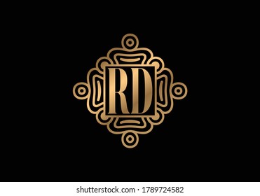 Initial Monogram Letter R D Logo Design Vectorvorlage. R D-Monogramm-Logo.