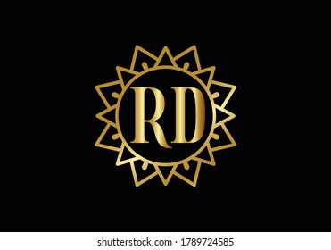 Initial Monogram Letter R D Logo Design Vector Template. R D monogram Logo.