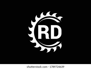 Plantilla de vectores de diseño de logotipo R D de la carta monográfica inicial. Logotipo de monograma R D.