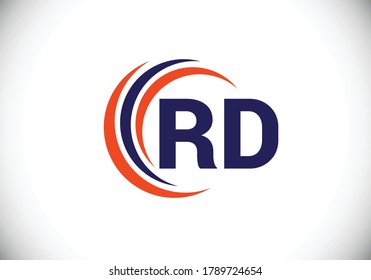 Initial Monogram Letter R D Logo Design Vector Template. R D monogram Logo.