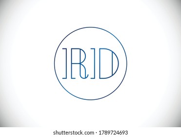 Plantilla de vectores de diseño de logotipo R D de la carta monográfica inicial. Logotipo de monograma R D.