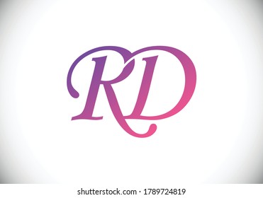 Initial Monogram Letter R D Logo Design Vector Template. R D monogram Logo.