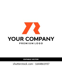 initial monogram letter R logo design modern and clean