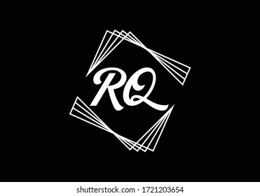 Plantilla de vectores de diseño de logotipo de carta monograma R Q inicial. Símbolo gráfico de alfabeto para identidad empresarial