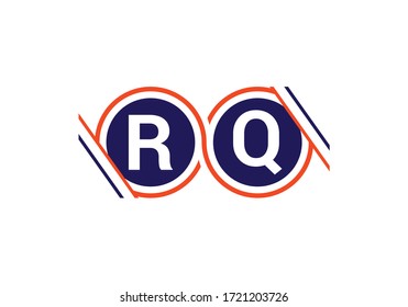 Plantilla de vectores de diseño de logotipo de carta monograma R Q inicial. Símbolo gráfico de alfabeto para identidad empresarial