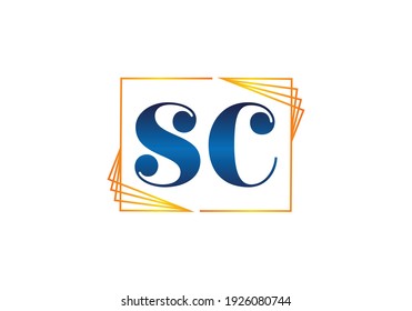 Initial Monogram Letter S C Logo Design Vector Template. S C Letter Logo Design