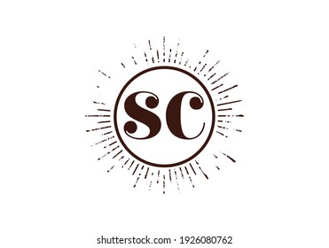 Initial Monogram Letter S C Logo Design Vector Template. S C Letter Logo Design