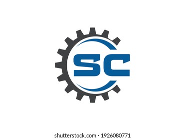 Initial Monogram Letter S C Logo Design Vector Template. S C Letter Logo Design