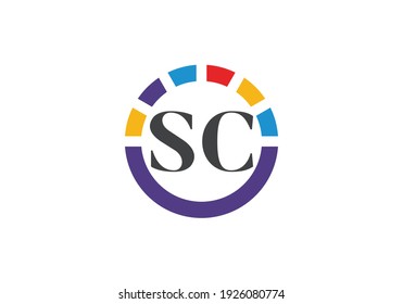 Initial Monogram Letter S C Logo Design Vector Template. S C Letter Logo Design