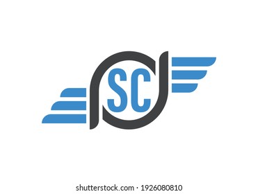 Initial Monogram Letter S C Logo Design Vector Template. S C Letter Logo Design