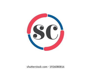 Initial Monogram Letter S C Logo Design Vector Template. S C Letter Logo Design