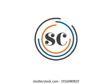 Initial Monogram Letter S C Logo Design Vector Template. S C Letter Logo Design