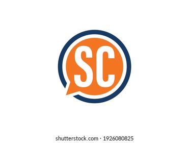 Initial Monogram Letter S C Logo Design Vector Template. S C Letter Logo Design
