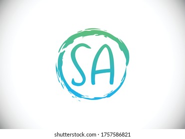 Initial Monogram Letter S A Logo Design Vector Template. S A Letter Logo Design