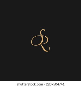 Initial Monogram Letter SR Logo Design Vector. SR Logo Design Template SR Script 