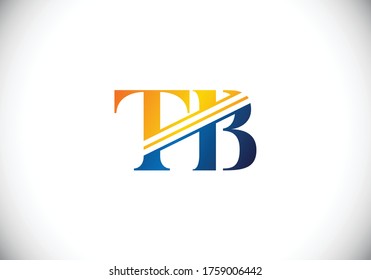 Initial Monogram Letter T B Logo Design Vector Template. T B Letter Logo Design