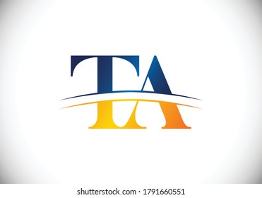Initial Monogram Letter T A Logo Design Vector Template.