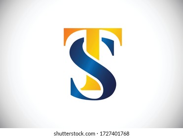 Initial Monogram Letter T S Logo Design Vector Template. Graphic Alphabet Symbol for Corporate Business Identity
