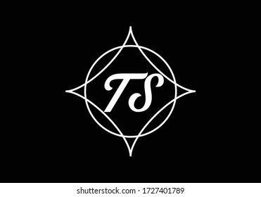 Plantilla de vectores de diseño de logotipo T S de la letra monograma inicial. Símbolo gráfico de alfabeto para identidad empresarial