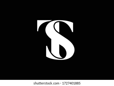 Plantilla de vectores de diseño de logotipo T S de la letra monograma inicial. Símbolo gráfico de alfabeto para identidad empresarial