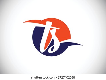 Plantilla de vectores de diseño de logotipo T S de la letra monograma inicial. Símbolo gráfico de alfabeto para identidad empresarial