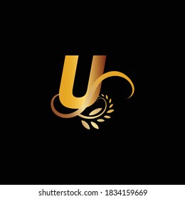 Initial Monogram Letter U Flourishes Logo