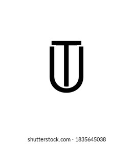 Initial Monogram Letter UT TU Intersected.