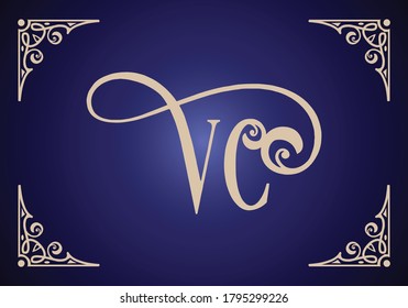 Initial Monogram Letter V C Logo Design Vector Template. Graphic Alphabet Symbol for Corporate Business Identity