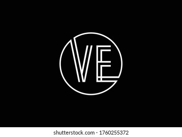 Initial Monogram Letter V E Logo Design Vector Template. V E Letter Logo Design