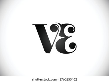 Initial Monogram Letter V E Logo Design Vector Template. V E Letter Logo Design