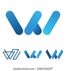 Initial monogram letter w modern slash logo design vector