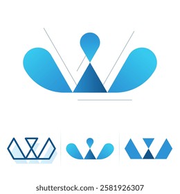 Initial monogram letter w modern slash logo design vector