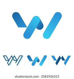Initial monogram letter w modern slash logo design vector