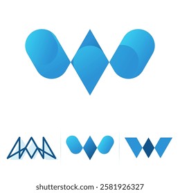 Initial monogram letter w modern slash logo design vector