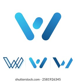 Initial monogram letter w modern slash logo design vector