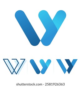 Initial monogram letter w modern slash logo design vector