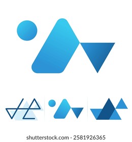 Initial monogram letter w modern slash logo design vector