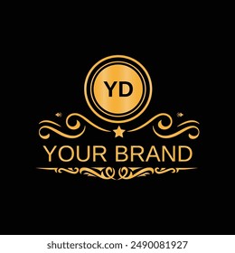 Initial monogram letter YD logo design template for branding