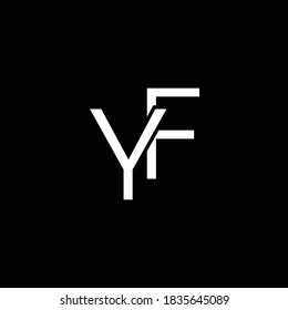 Letra monograma inicial YF FY interseccionada.