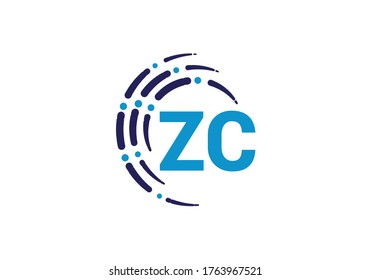 Plantilla de vectores de diseño de logotipo de la letra monograma Z C inicial. Diseño de logotipo para letras Z C