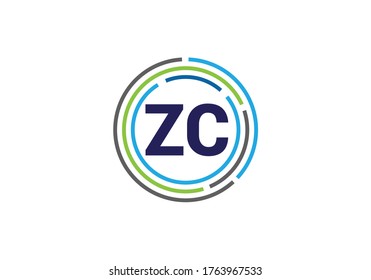 Initial Monogram Letter Z C Logo Design Vector Template. Z C Letter Logo Design