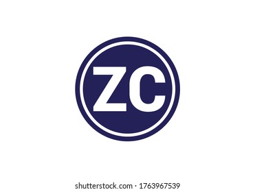 Initial Monogram Letter Z C Logo Design Vector Template. Z C Letter Logo Design
